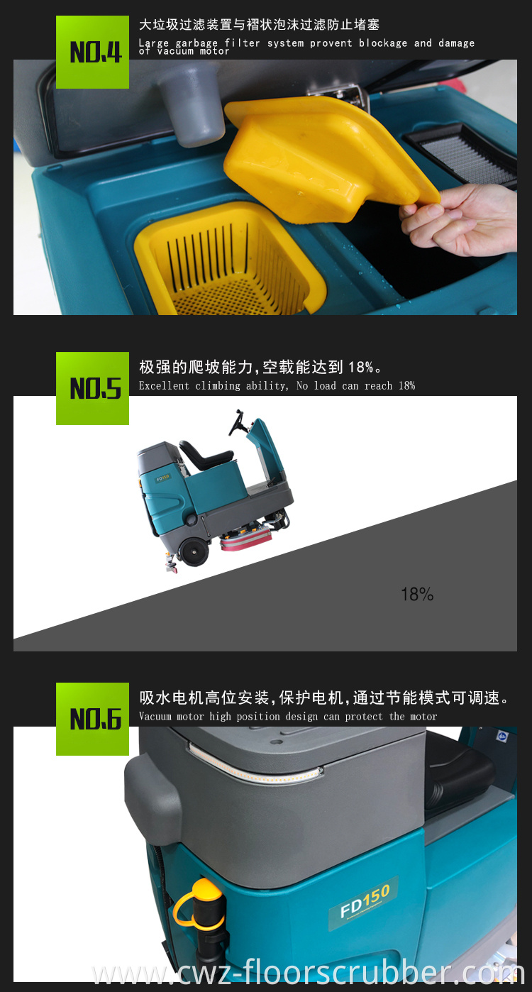 Easy Operation Auto Dual Magnetic Brush Floor Cleaning Machine